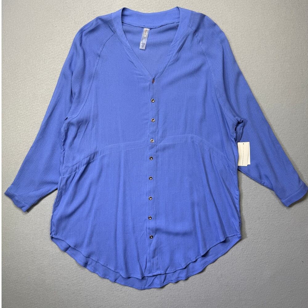 Raisins Juniors' Belize Beach Cover-up Tunic Top - Blue Large $56